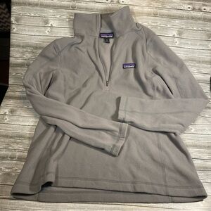 Patagonia Light Gray Quarter-Zip Fleece Pullover